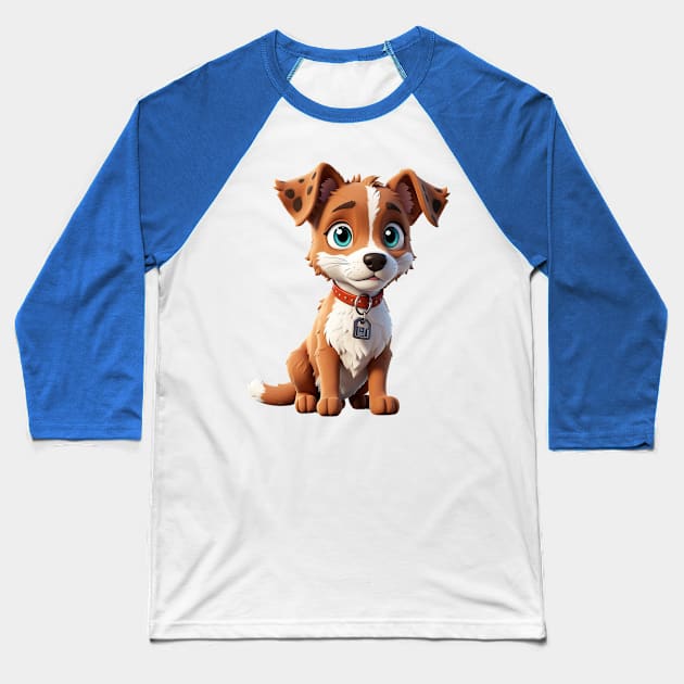 Animated Dog Baseball T-Shirt by M.V.design